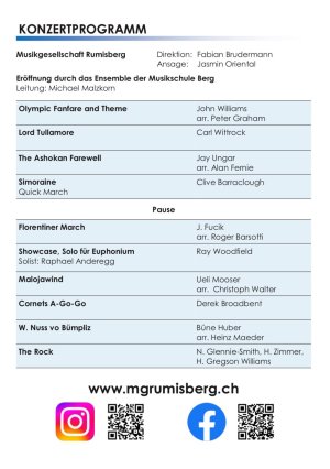 Flyer Jahreskonzert 2025 Rückseite